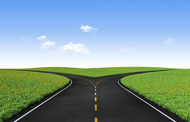 Image of road that splits into two dirrections